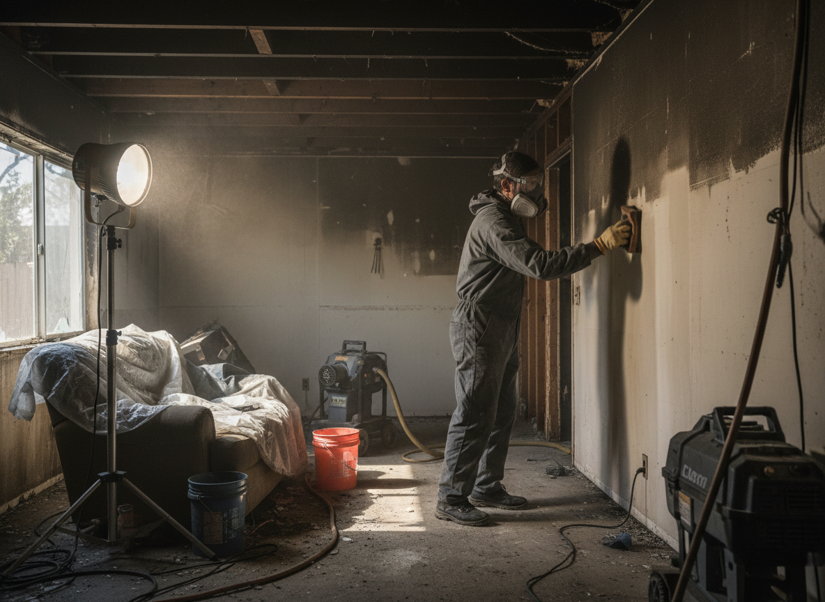 fire and smoke damage restoration in Granada Hills