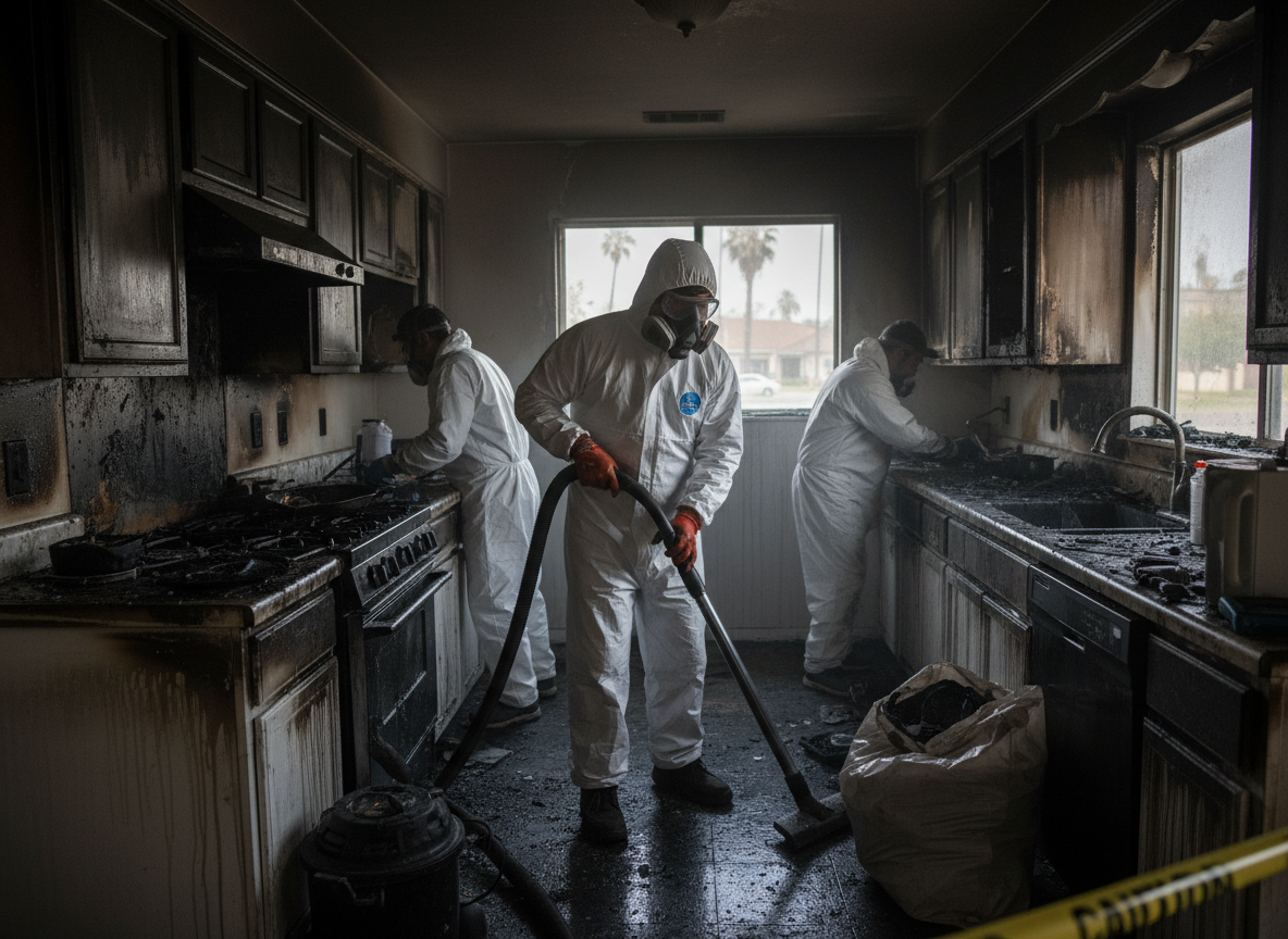 Kitchen fire cleanup in Granada Hills